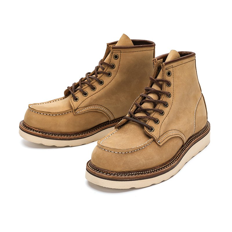 Mens Classic Mens Cowboy Leather Brown Ankle Boots British High Cut Shoes Footwear Dress Boots hiking boots for men