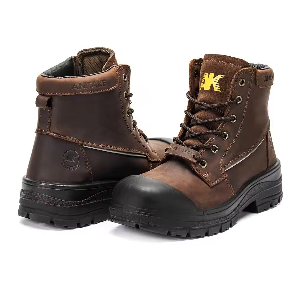 High Quality Outdoor Genuine leather Work Waterproof Genuine Leather Safety Boots With Fast Delivery