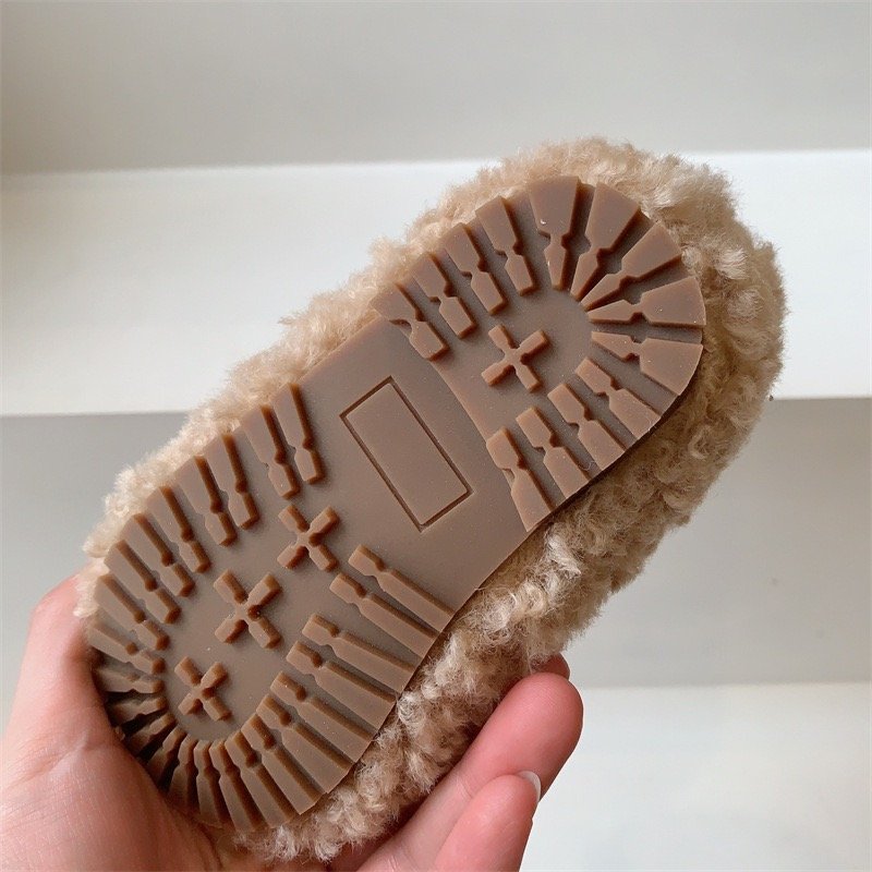 2023 children winter boots girls Lamb wool insulated mid length boots with plush trend soft Fur ankle warm shoes snow bootskids