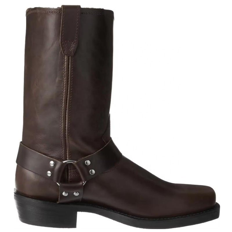 wood heel Durable Man Boots Brown PU Leather Western Cowboy Boots Party Wearing Ankle men big size chukka boots riding