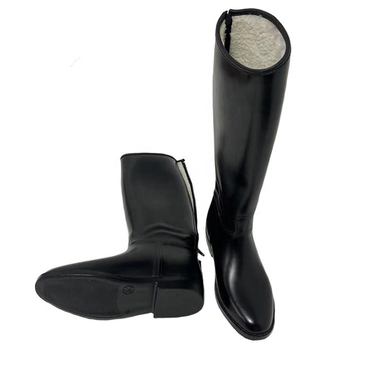 Winter Fashion Fur Inside Unisex Men Women Equestrian Boots Long Horse Riding Boots For Men