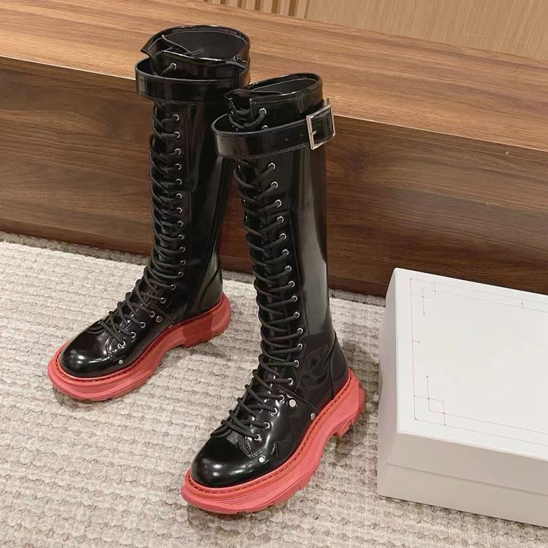 Women's High Quality Winter Casual Genuine Leather Knee-High Boots Ankle Boots with Pointed Toe Hard-Wearing Height Increasing