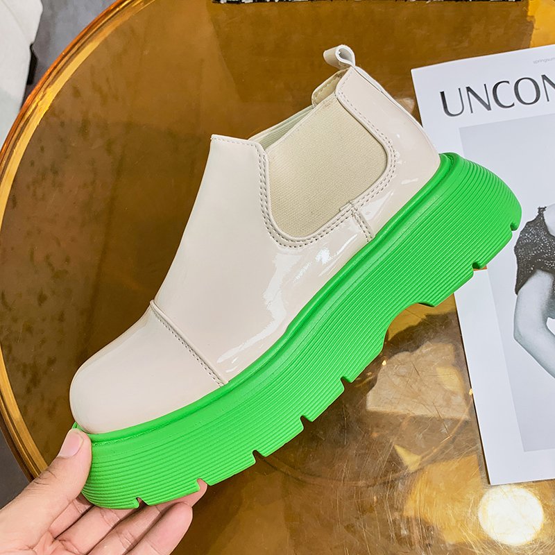 New Autumn And Winter Korean Thick-soled Short Tube Women's Fashion Casual Leather Boots