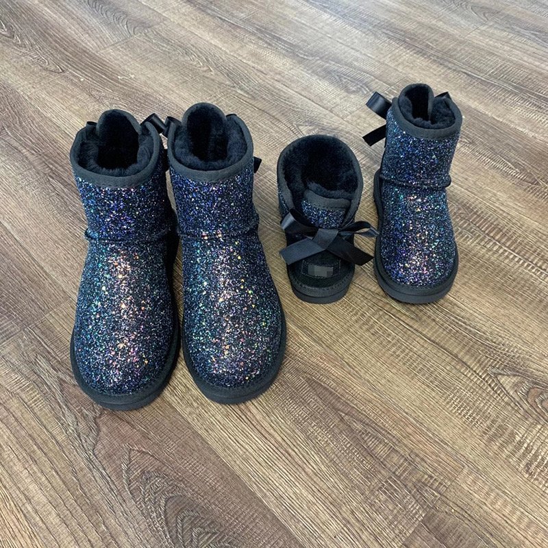 Fashion classic plus size US fashion snow boots ankle bling women sheep flat fur boot wool boots