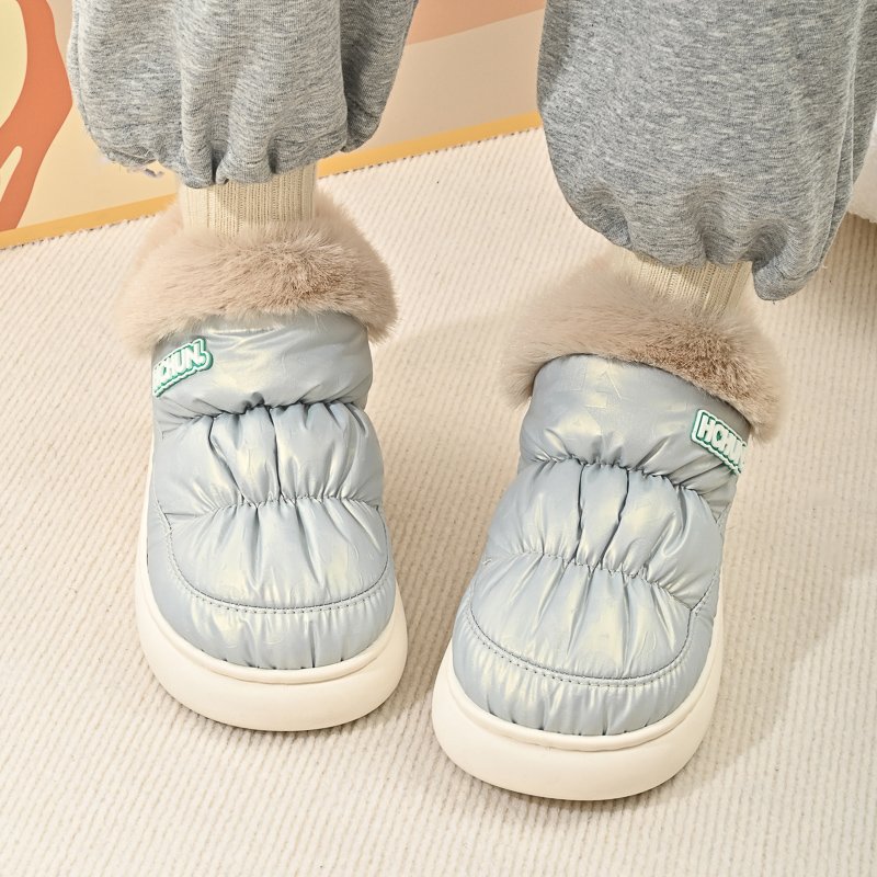 Fuzzy Waterproof shoes Fur Lining Winter Chunky Shoes for Women warm Comfort Cushioned outdoor Thick Sole boots