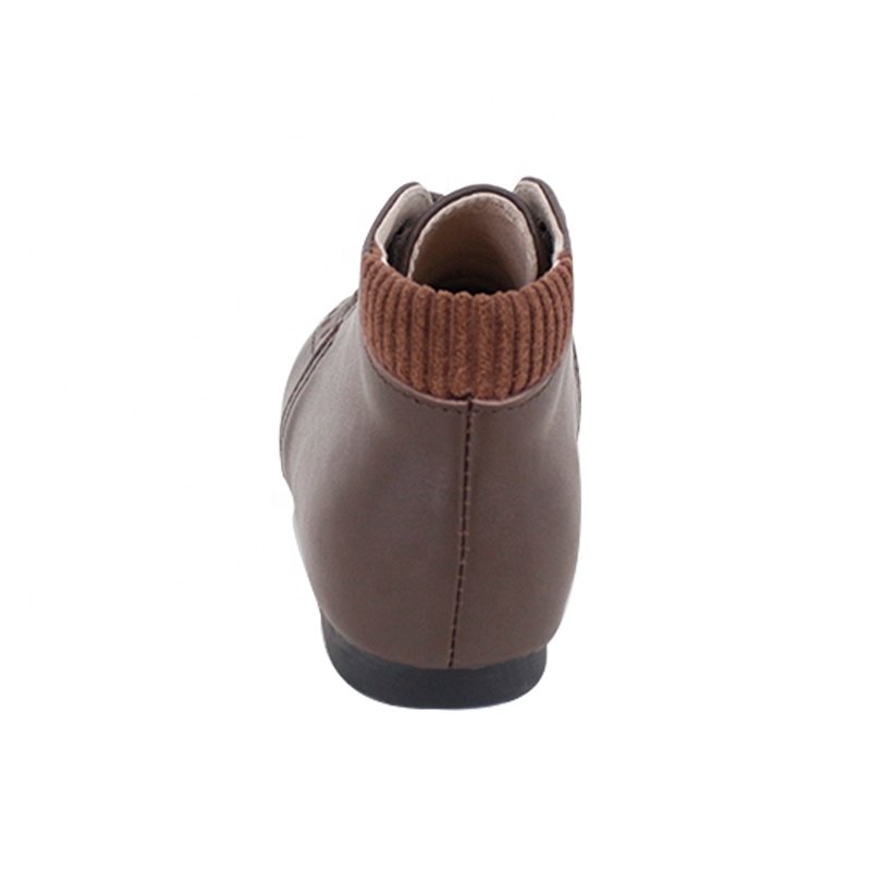 CHOOZII Custom Toddler Chocolate Brown Leather Bootie Winter Casual Baby Boy Boots for Baby Boy Girl
