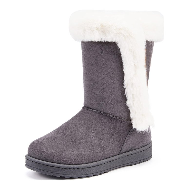 wholesale waterproof sheepskin winter designer flat warm long fur boots for women