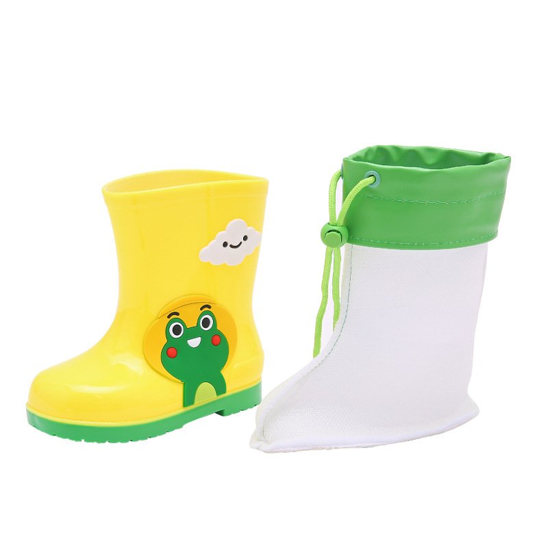 Fashion Fashion Waterproof PVC Rain Boots Dinosaur Vintage Long Rain Boots Rain Shoes for Kids Cartoon Box Children Unisex