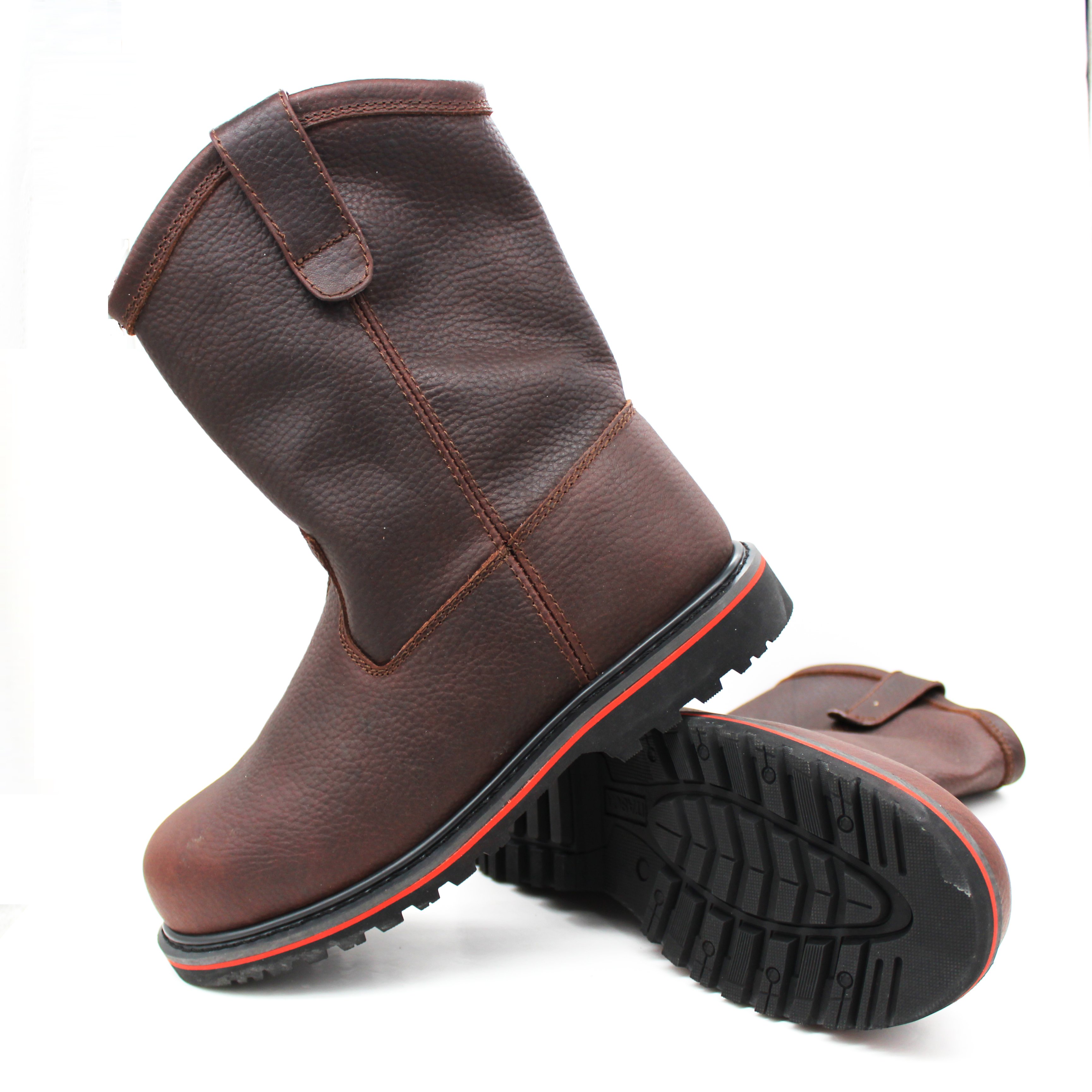 Wholesale Industry Nubuck Leather Goodyear Welted Rubber Steel Toe Unisex Work Safety Shoes Boots