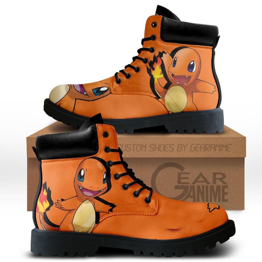 Low MOQ eco-friendly vegan leather all season boots cool waterproof custom logo printed rubber tooling boots for men women