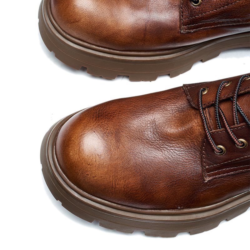 Factory Direct Sale Men's Leather Boots Rubber Roman casual Boots warehouse leather safety boots
