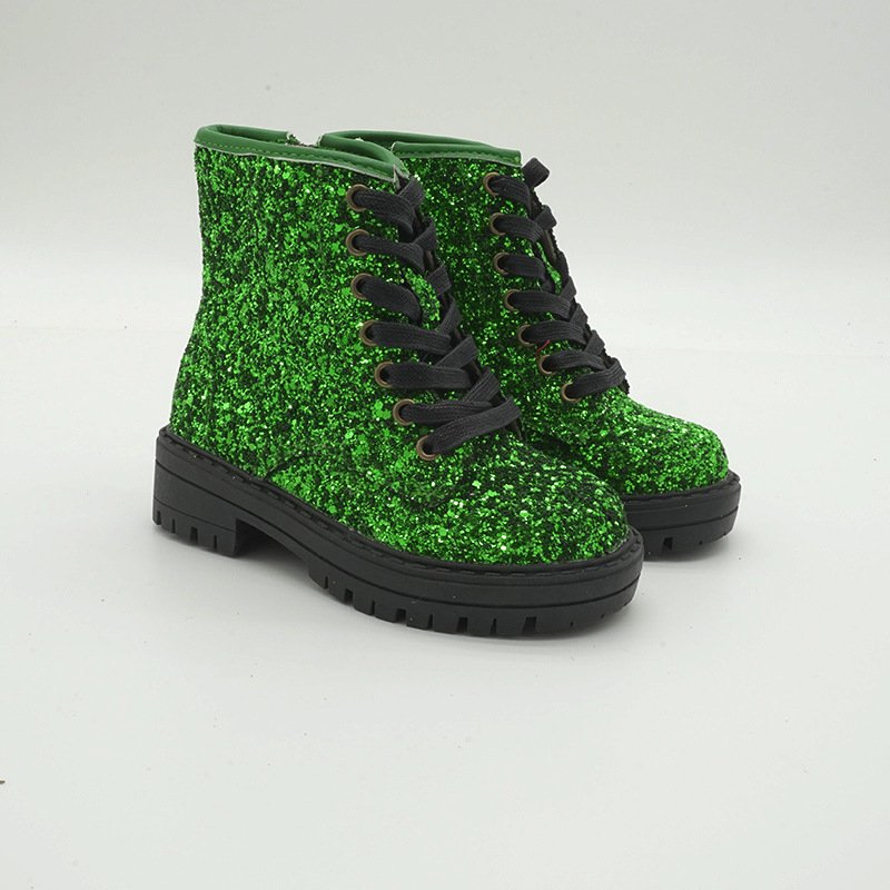 christmas new shiny little girl baby high tube shoes desert Martin boots