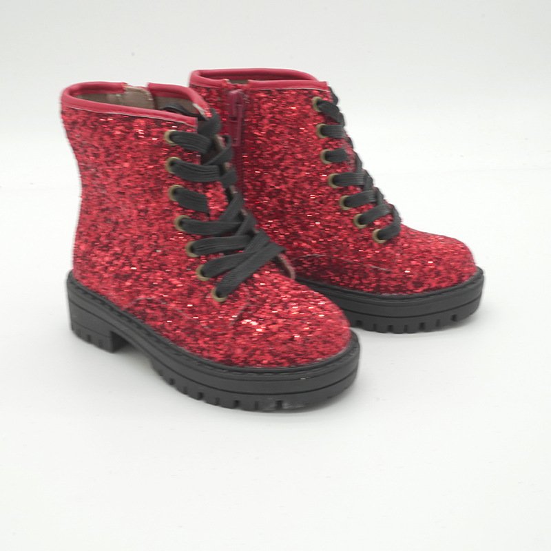 christmas new shiny little girl baby high tube shoes desert Martin boots