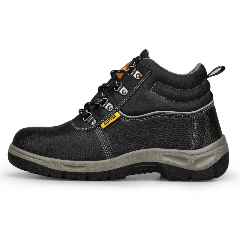 GUYISA Fashion industrial safety boots workshop work waterproof leather wear-resistant iron sole iron toe safety boots