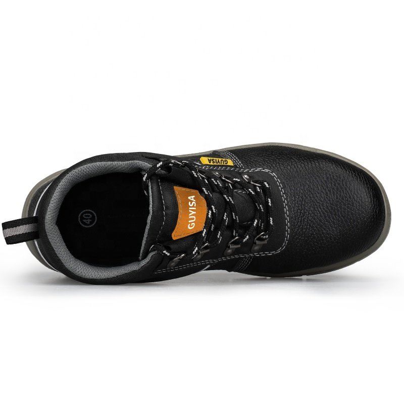 GUYISA Fashion industrial safety boots workshop work waterproof leather wear-resistant iron sole iron toe safety boots