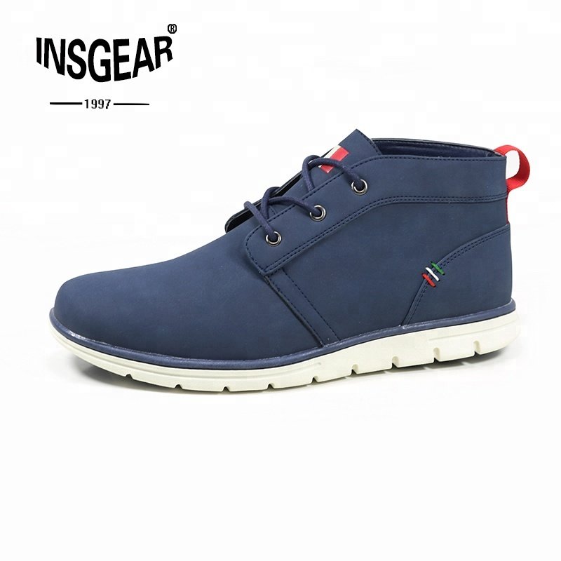 Wholesale Navy Custom Logo Men Ankle Casual Shoes EVA Sole Working Boots