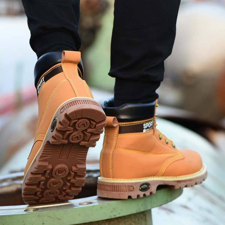 Wholesale Cheap Price Men Safety Shoes Work Shoes Boots With Protection With Steel Toe And Steel Plate