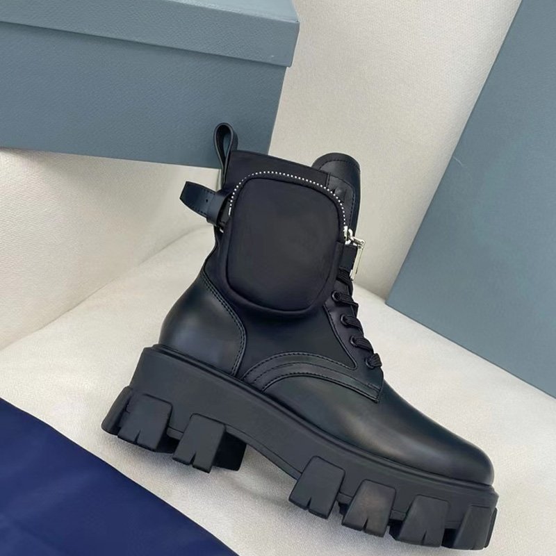 Women Luxury Botas De Mujer Chunky Heel Sexy Black Leather Ankle High Fashion Woman Boots Wholesale Brand Fashion Ladies Shoes