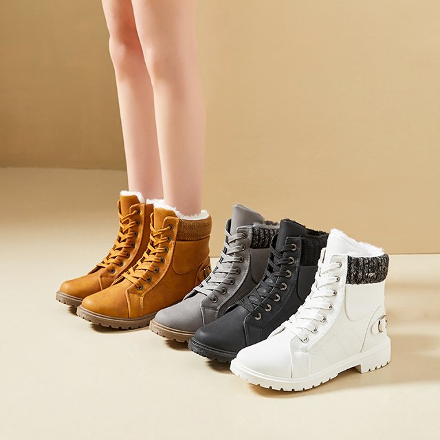 wenzhou factory custom logo wholesale winter women shoes classic lace-up snow boots for women's