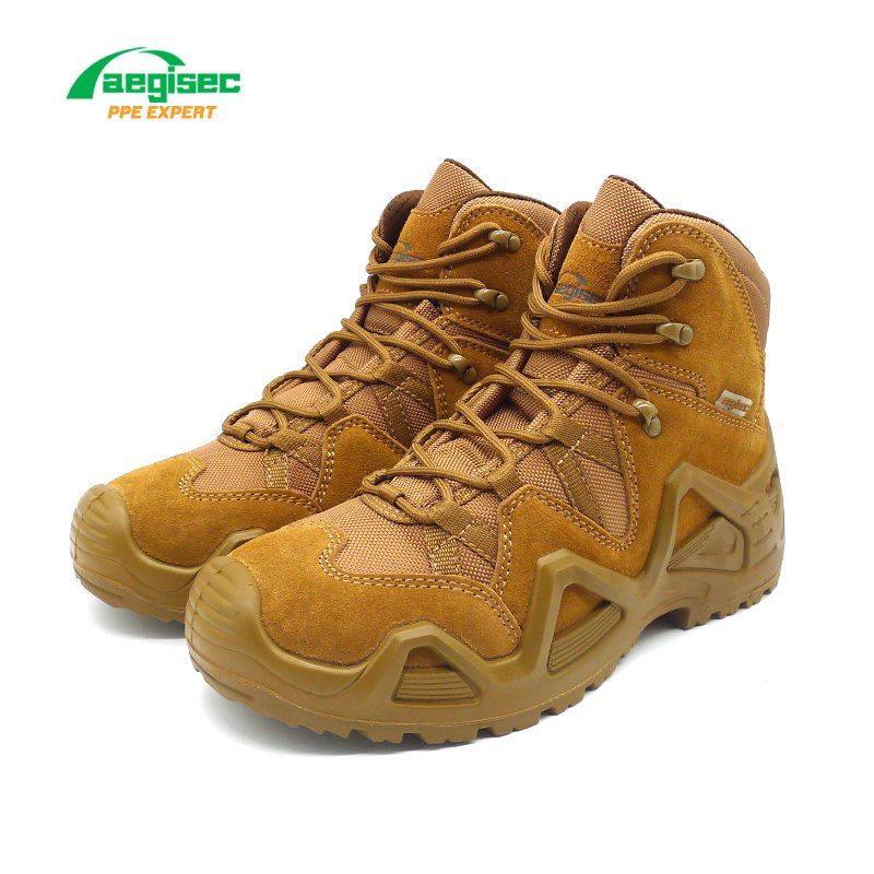 AEGISEC tactical security boots slip resistant PU sole jungle boots suede leather desert boots men shoes