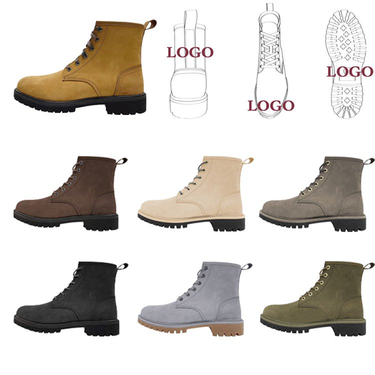 Modern Design Fashion Leather Chunky Sole Boots For Men Nubuck Leather Boots Men High Quality Men Martin Boots Shoes