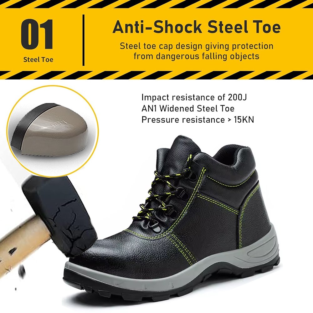 High Quality Cheap Price Men Work Safety Shoes Toe Anti Smashing and Anti Piercing Safety Boots with Steel for Men PU Unisex