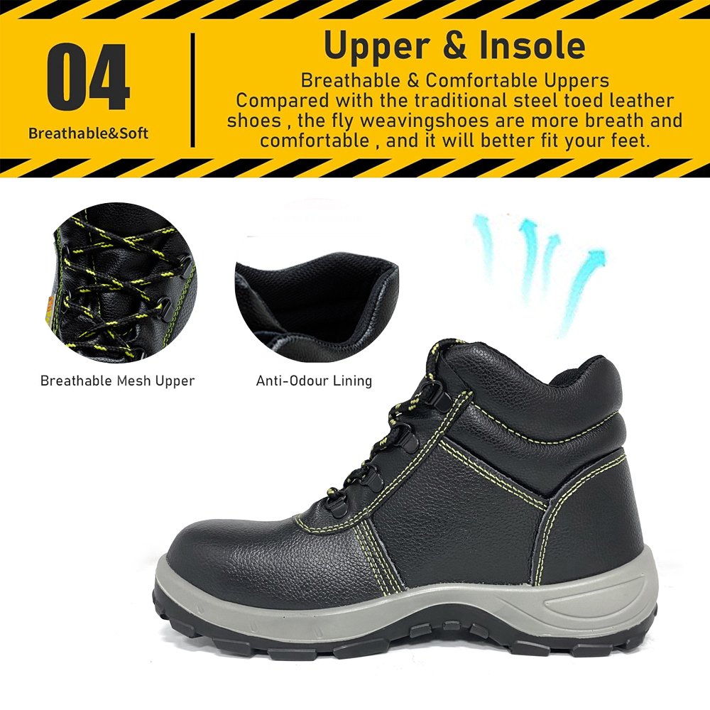 High Quality Cheap Price Men Work Safety Shoes Toe Anti Smashing and Anti Piercing Safety Boots with Steel for Men PU Unisex