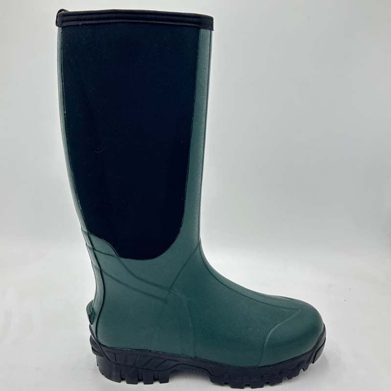 Custom high quality men's neoprene wellies waterproof outdoor hunting rubber boot