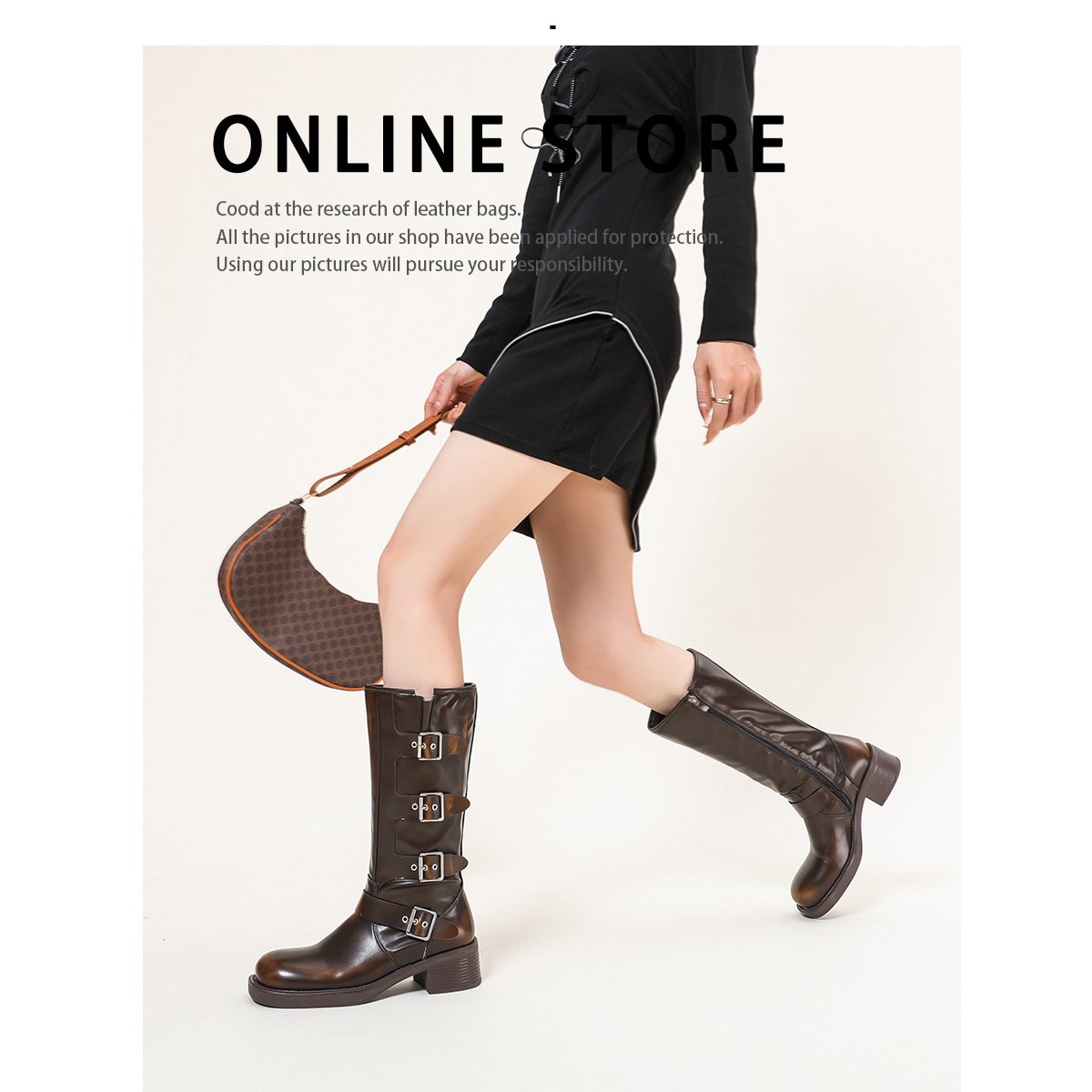Cowboy Boots for Women Cowgirl Boots Wide Calf Pointed Toe Embroidered Fashion Retro Western Chunky Knee High Boot
