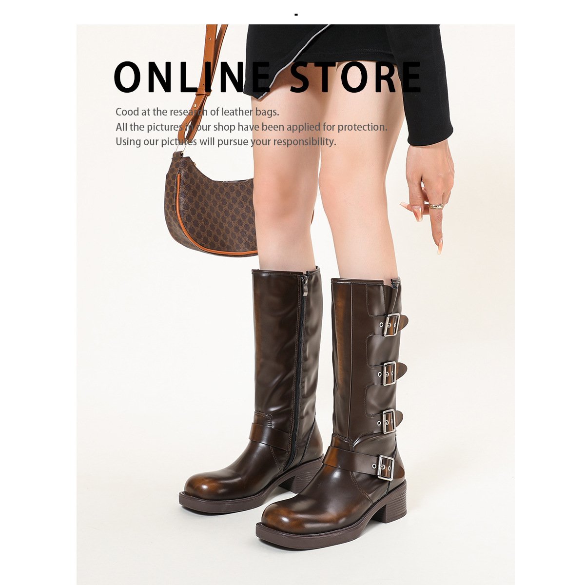 Cowboy Boots for Women Cowgirl Boots Wide Calf Pointed Toe Embroidered Fashion Retro Western Chunky Knee High Boot