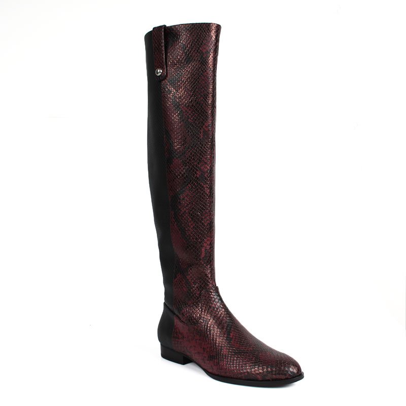 Custom Boots Manufacturer Women Luxury Comfy Long Knee High Boots Low Heel Booties Custom Genuine Leather Knee High Boots