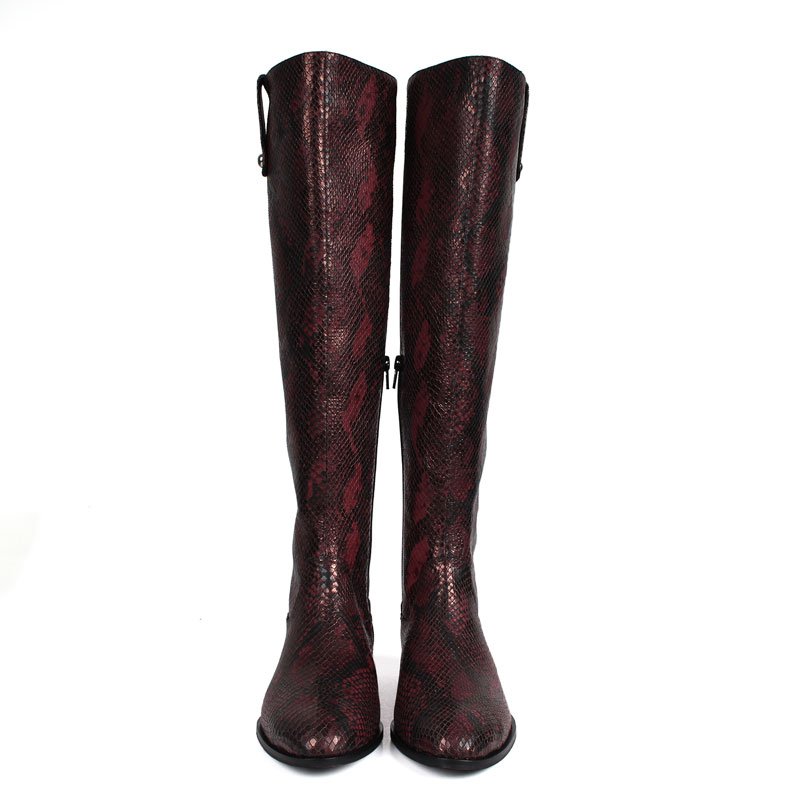 Custom Boots Manufacturer Women Luxury Comfy Long Knee High Boots Low Heel Booties Custom Genuine Leather Knee High Boots