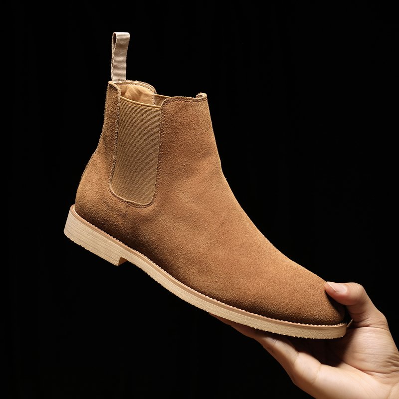 2024 Hot Selling Latest Designs Products Shoes British Style Men Fashion Genuine Leather Dress Shoes Men Chelsea Boots