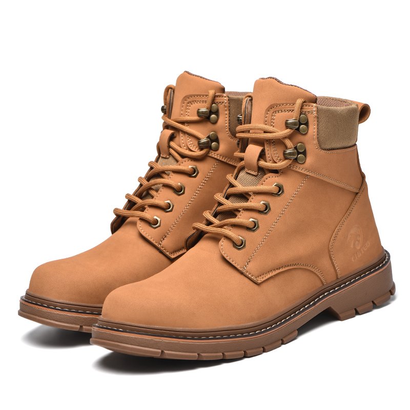 DianSen HT-01 Best Selling high cut Quality Work Fashion leather Safety Shoes Steel Toe Men Safety Boots