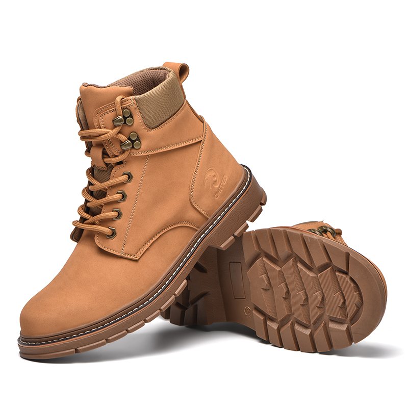 DianSen HT-01 Best Selling high cut Quality Work Fashion leather Safety Shoes Steel Toe Men Safety Boots