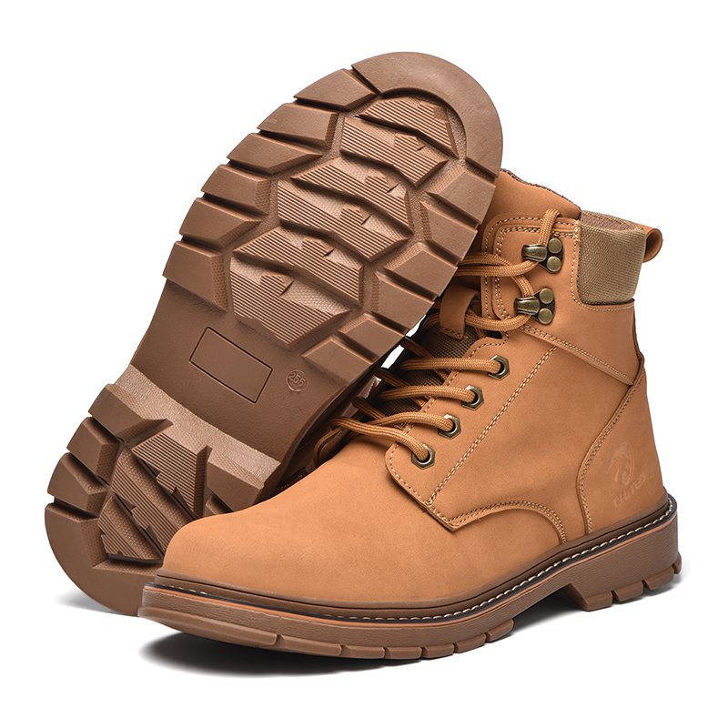 DianSen HT-01 Best Selling high cut Quality Work Fashion leather Safety Shoes Steel Toe Men Safety Boots