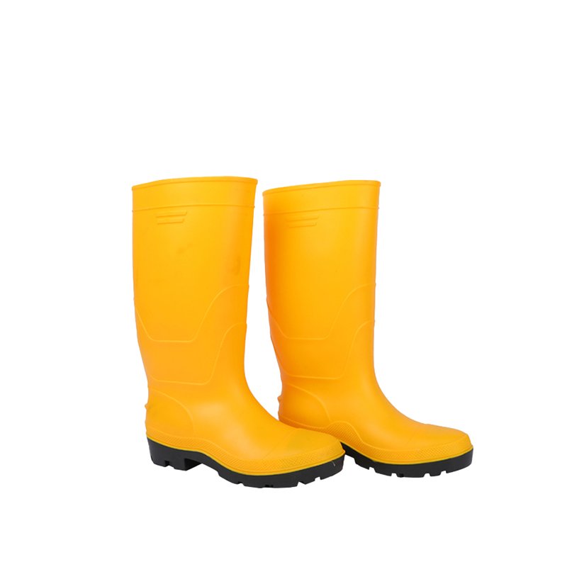 Cheap yellow steel toe rain boots with anti impact and puncture resistance