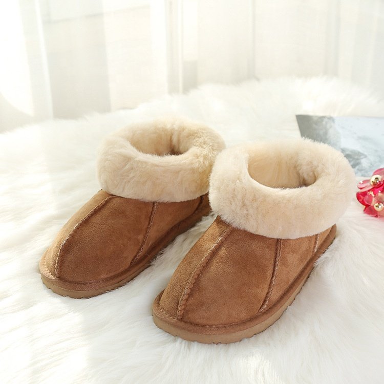 Classic Winter Warm Genuine Leather 100% Australia Sheepskin Fur Ankle Wool Snow Boots for Women