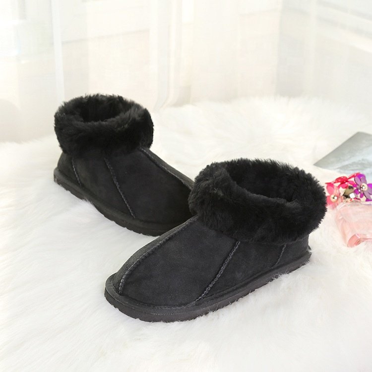 Classic Winter Warm Genuine Leather 100% Australia Sheepskin Fur Ankle Wool Snow Boots for Women