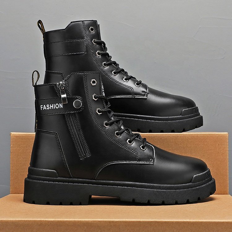 Y zapatos de hombre PU 39-44 men's black brown casual outdoor trendy high-top boots for men