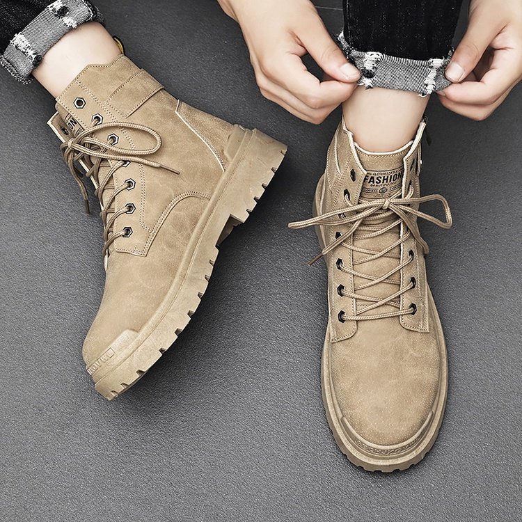 Y zapatos de hombre PU 39-44 men's black brown casual outdoor trendy high-top boots for men