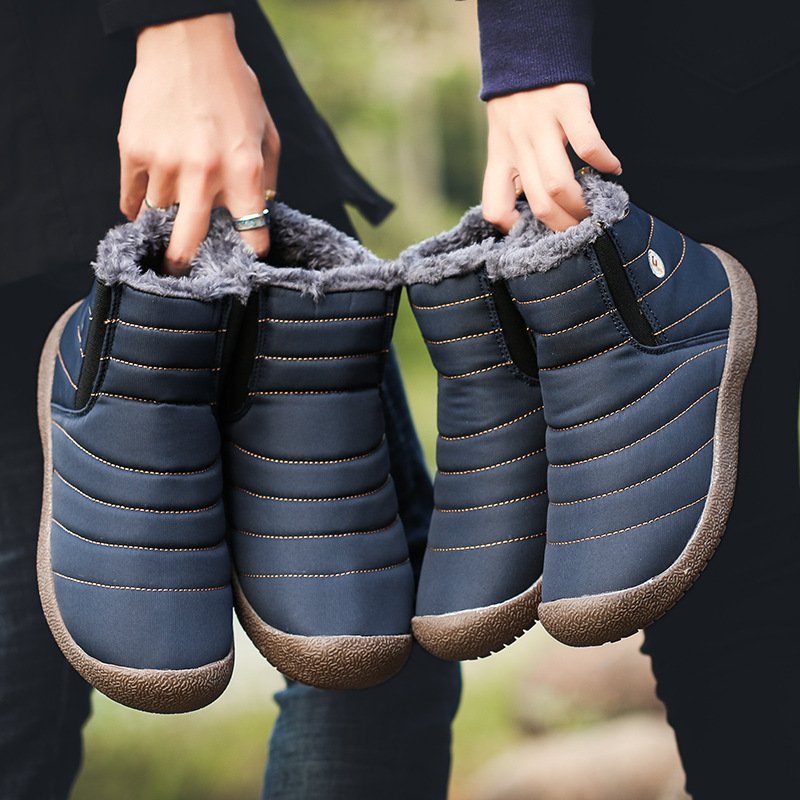 Fashion Fur Lining Anti Slip Rubber Outsole High Quality Men Waterproof Shoes Trainers Loafers Winter Snow Warm Boots