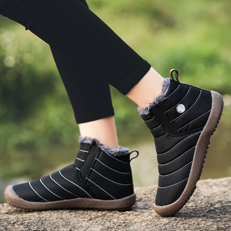 Fashion Fur Lining Anti Slip Rubber Outsole High Quality Men Waterproof Shoes Trainers Loafers Winter Snow Warm Boots