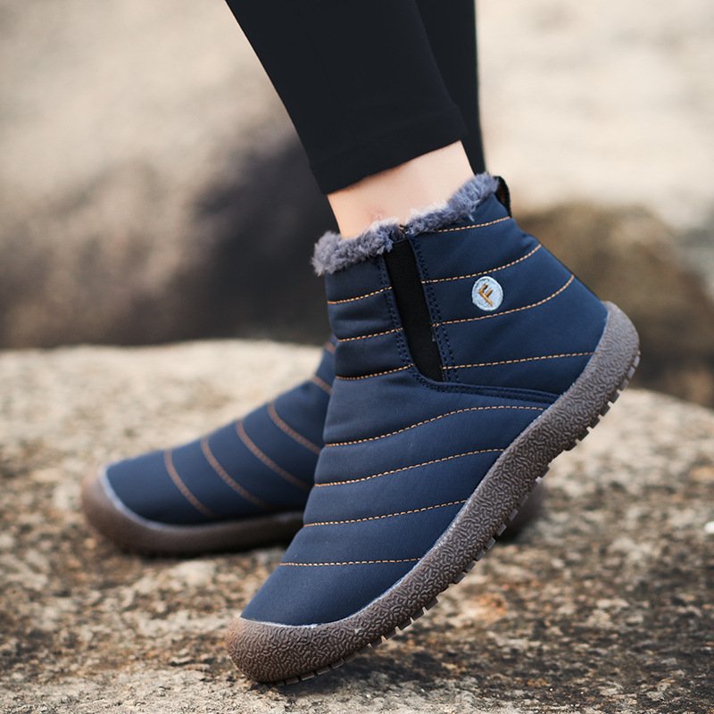 Fashion Fur Lining Anti Slip Rubber Outsole High Quality Men Waterproof Shoes Trainers Loafers Winter Snow Warm Boots