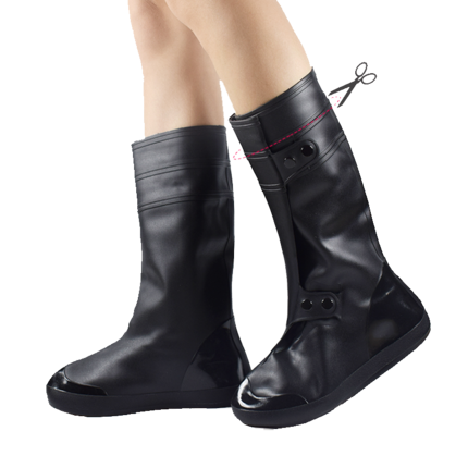 wholesale knee high black outdoor waterproof bicycle plastic silicon protective nonslip rain boots shoes covers