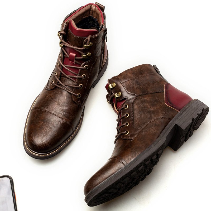 Cross-border large size men's leather boots fashion work boots Martin boots