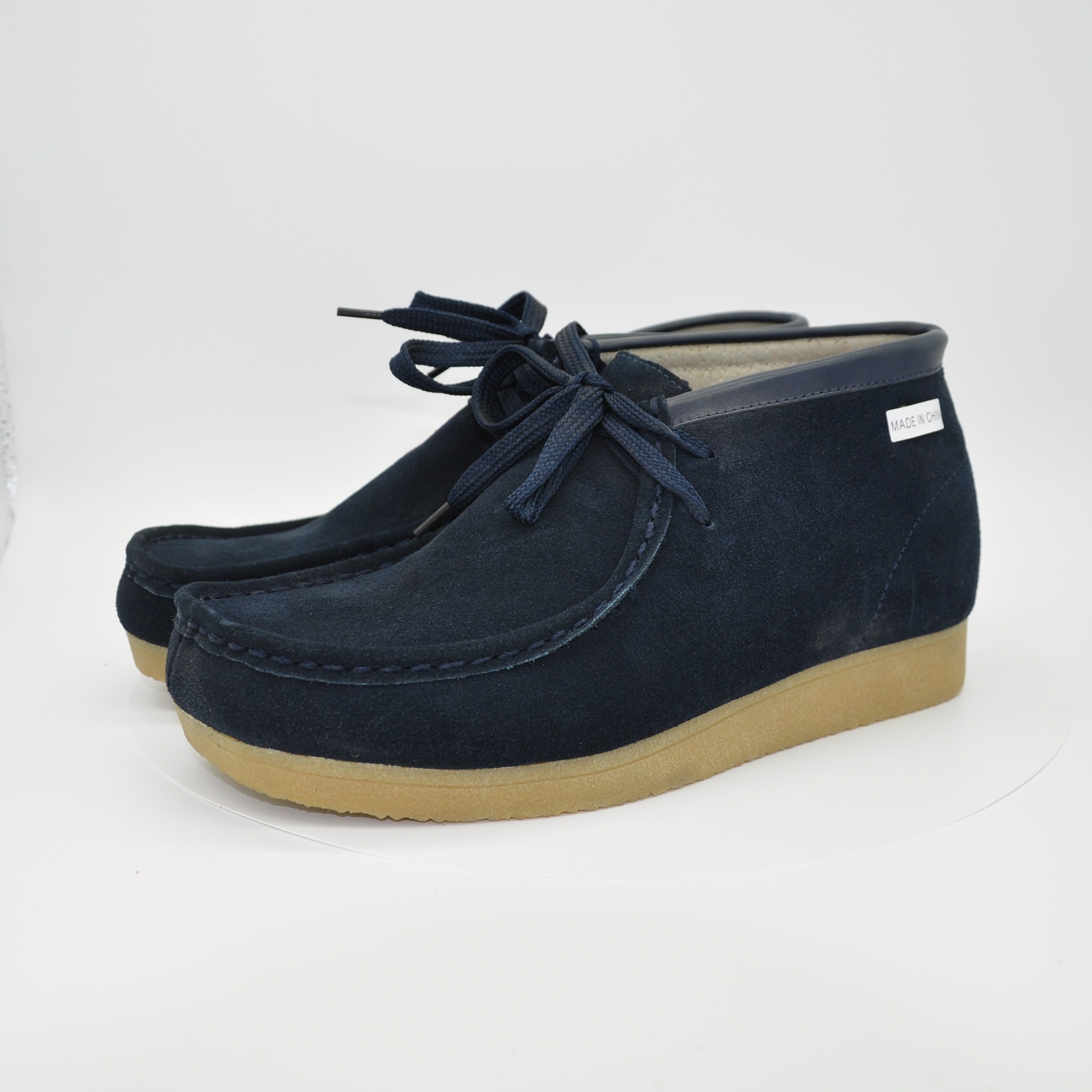 handmade men's cowsuede upper pigskin lining classic lace-up wallabee boots