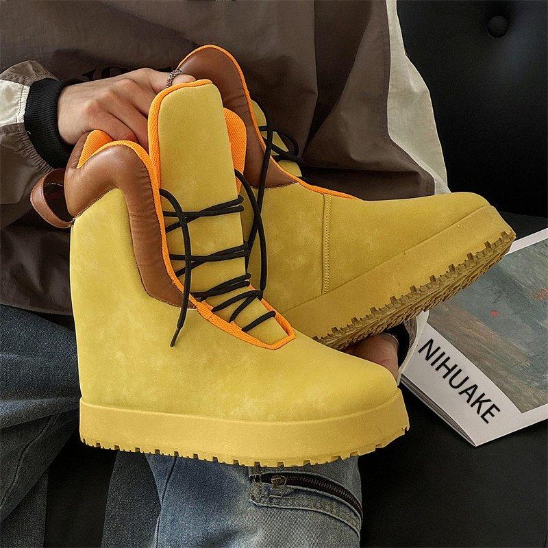 High Quality Big Size Leather Upper High Top Men yellow Boots Snow Designer Neve Boots