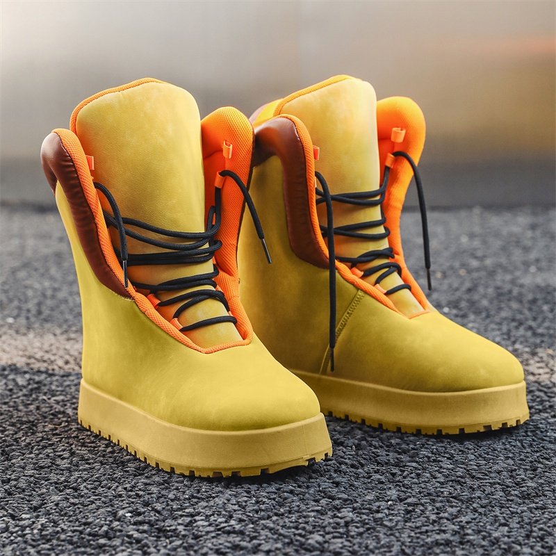 High Quality Big Size Leather Upper High Top Men yellow Boots Snow Designer Neve Boots