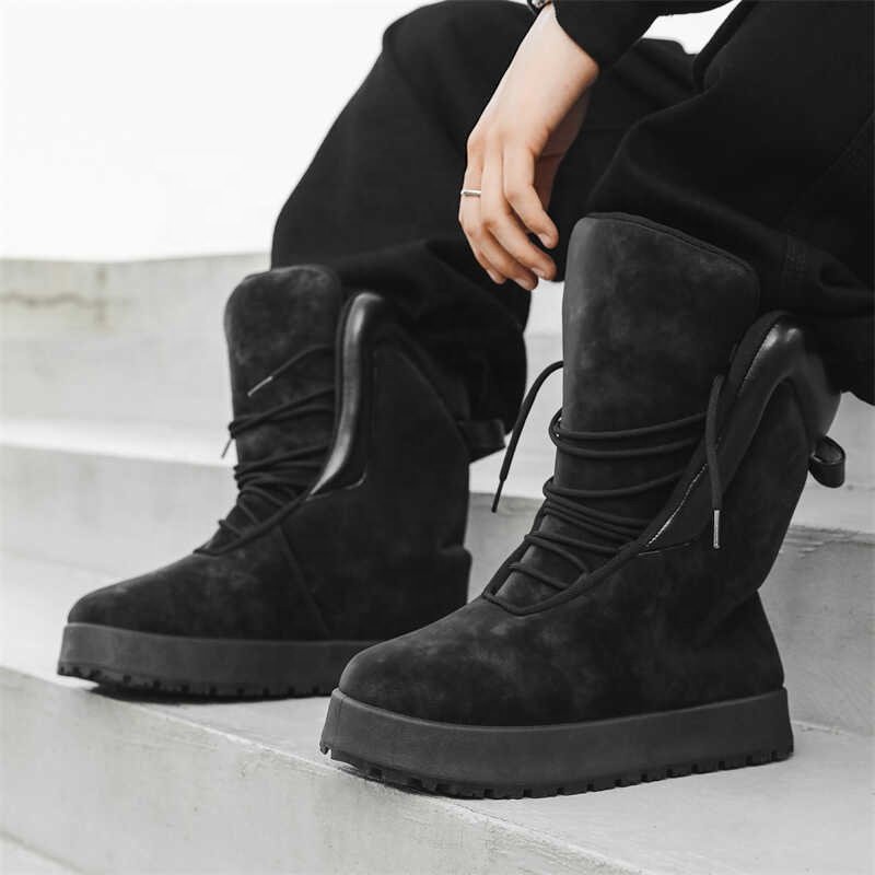 High Quality Big Size Leather Upper High Top Men yellow Boots Snow Designer Neve Boots